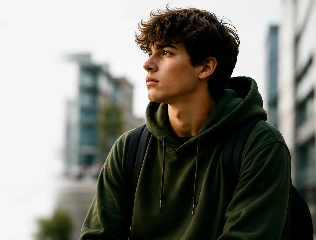 Young person looking ahead